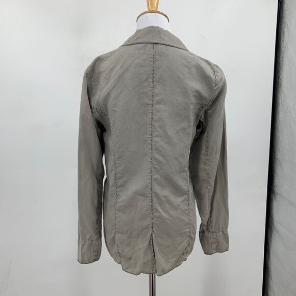 Michael Stars Blazer Women XS Extra Small Cool Stone Linen Oversized Snap Button - Picture 7 of 13